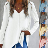 Haut asymétrique à poches Victoria en coton mélangé - Naturel